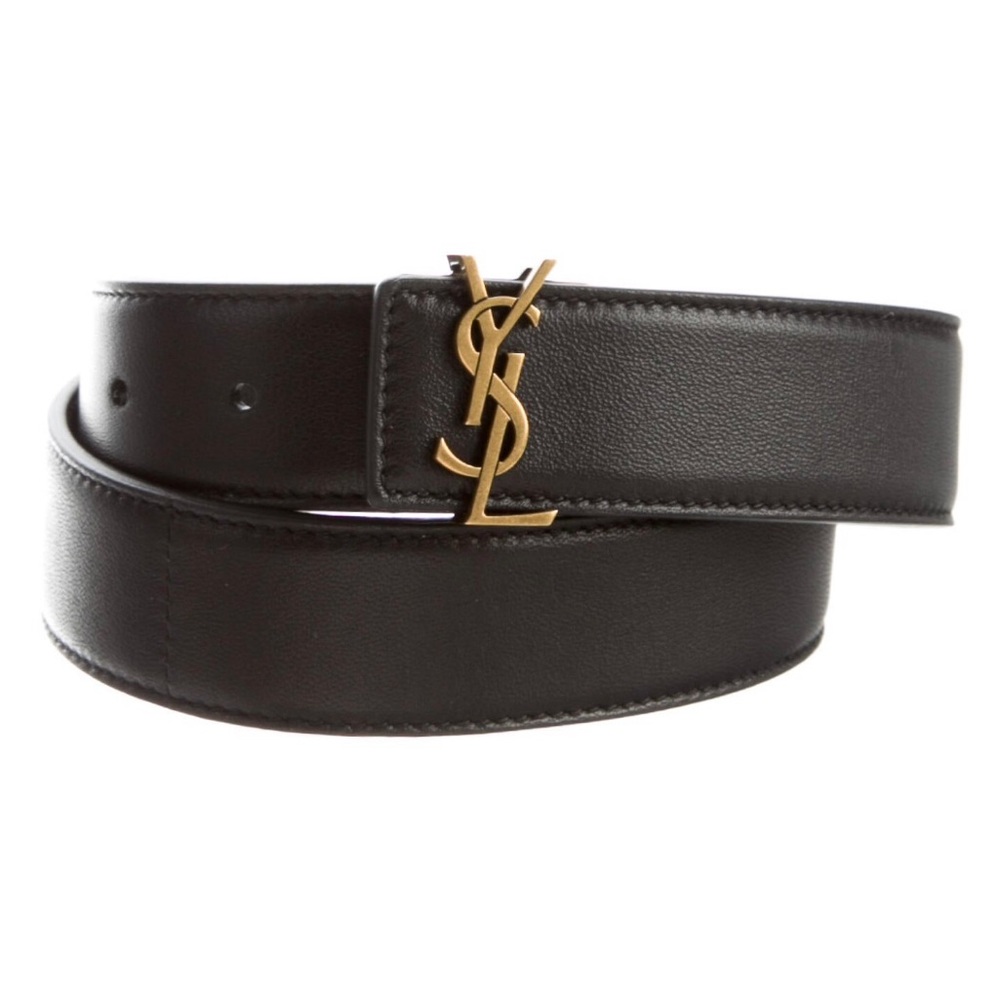 Saint Laurent YSL skinny logo waist belt size 75cm